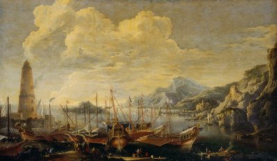 Marina con faro da Salvator Rosa